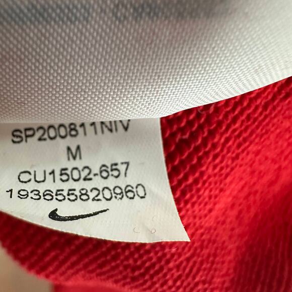 Nike Sweatshirt WMNS M Pullover Loose Fit Crew Neck Red Cheetah Swoosh Logo - Picture 8 of 8